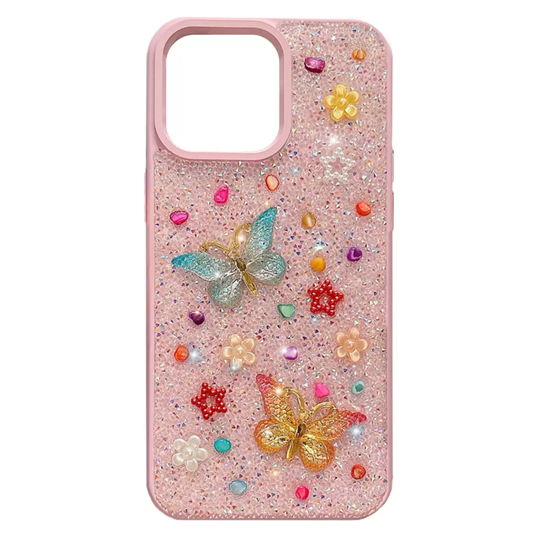 Samsung Galaxy S24 Ultra Butterfly and Diamond Bling Case Light Purple